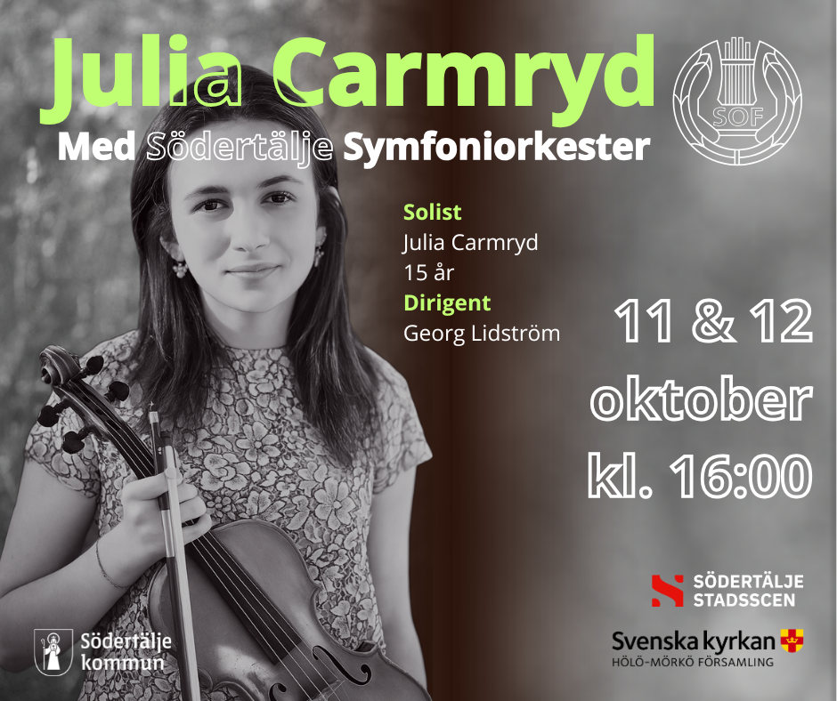 Konsertaffisch Södertälje symfoniorkester med Julia Carmryd 2025